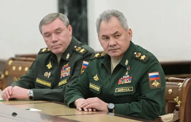 Russian Defence Minister Sergei Shoigu and military chief Valery Gerasimov