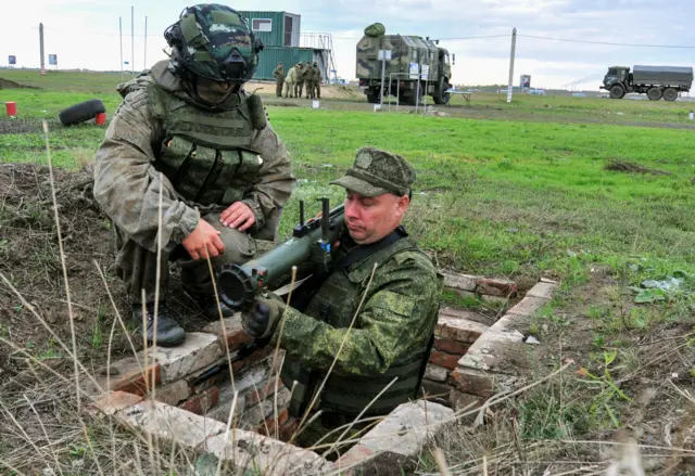 Rusian soldier in training