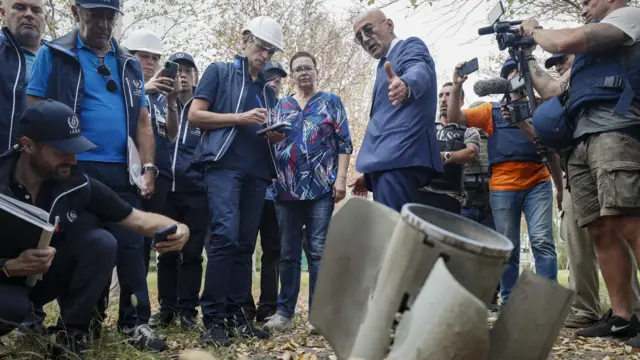 International Atomic Energy Agency (IAEA) members examine Zaporizhzhia Nuclear Power Plant in Enerhodar, Ukraine