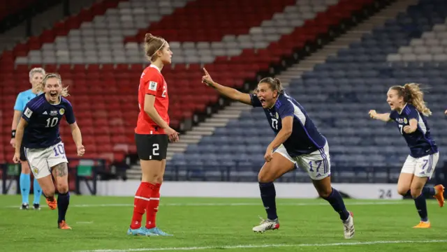 Abi Harrison celebrates