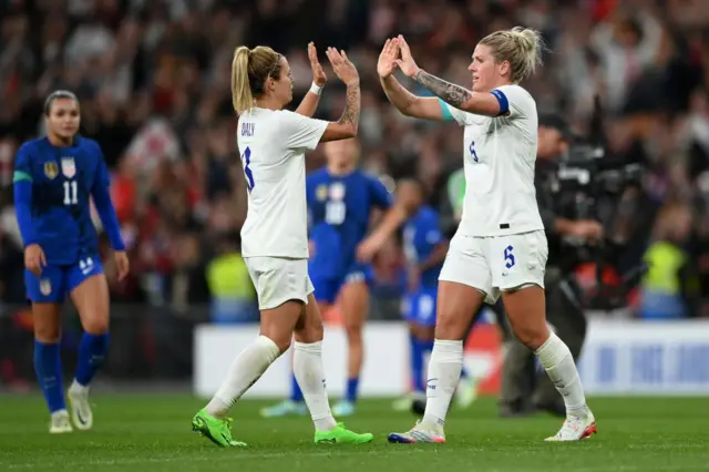 Millie Bright and Rachel Daly