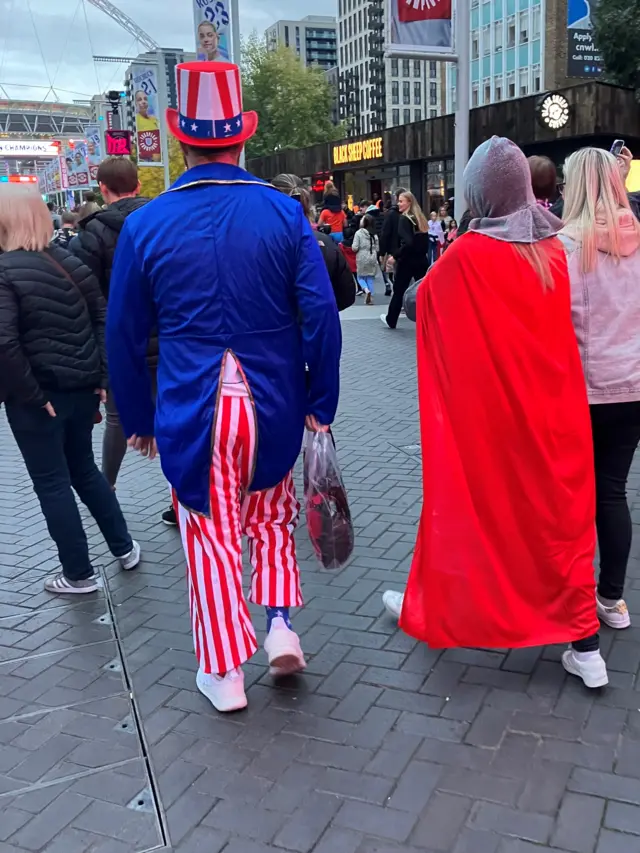 USA fan dressed up