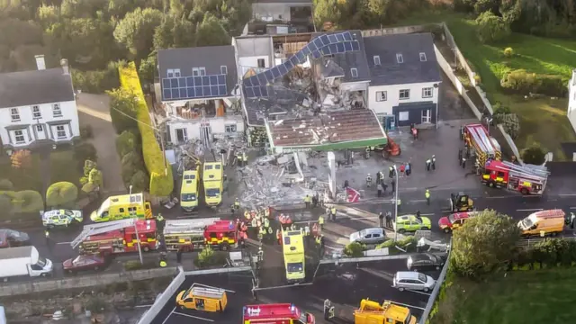 Creeslough tragedy aerial scene