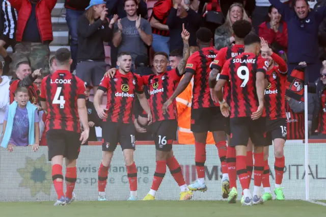 Ryan Christie celebrates for Bournemouth