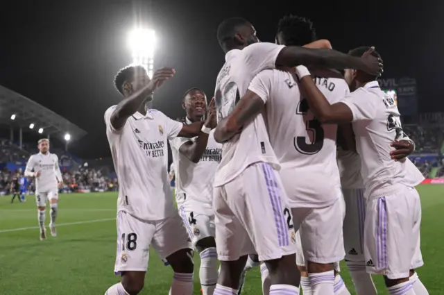 Real Madrid players celebrate