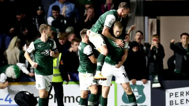 Plymouth Argyle players celebrating