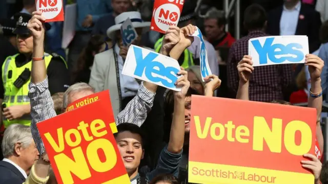 Campaigners during the 2014 Scottish Independence Referendum