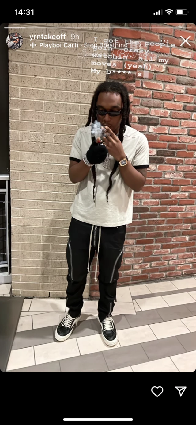 Takeoff smoking some hours before he was fatally shot.