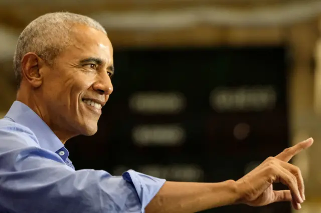 Obama at a campaign event in Milwaukee