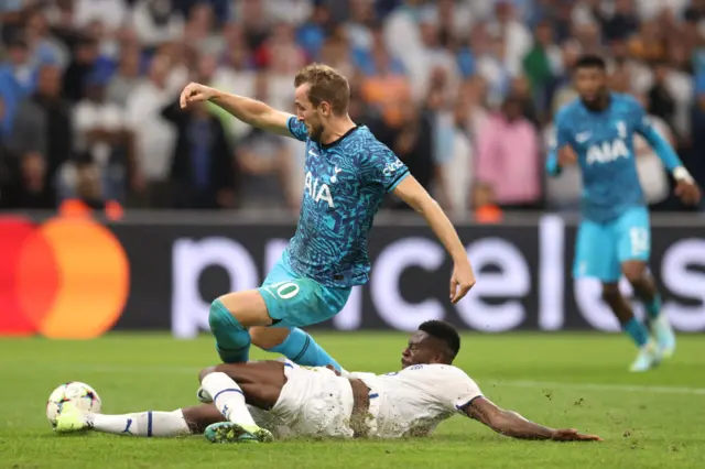 Chancel Mbemba tackles Harry Kane