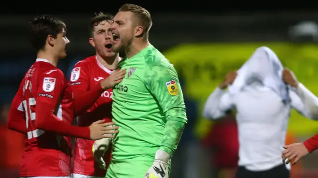 Morecambe celebrate second saved penalty