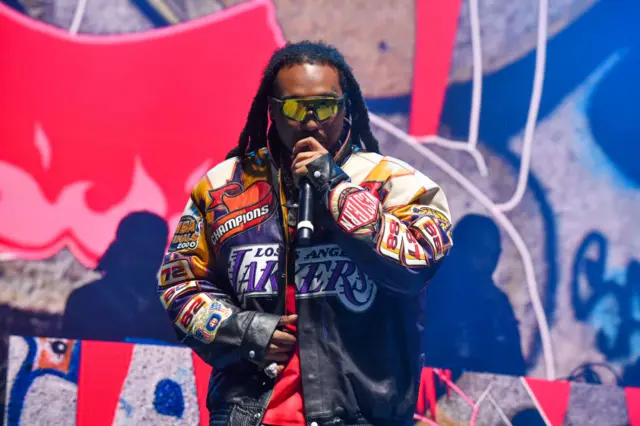 Rapper TakeOff on stage