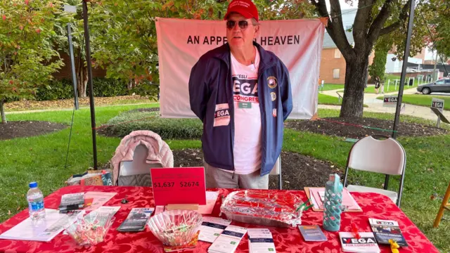 Mike Flood, a Republican Party volunteer, in Stafford, Virginia