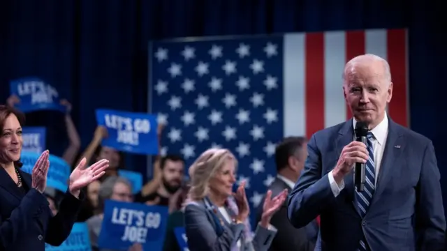 Joe Biden giving address at Howard Theater in Washington DC on 10 November 2022