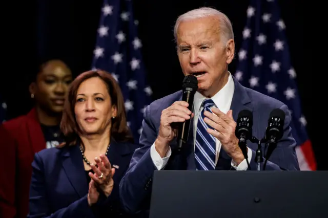 Kamala Harris and Joe Biden addressed supporters at the Howard Theater in Washington DC on 10 November 2022