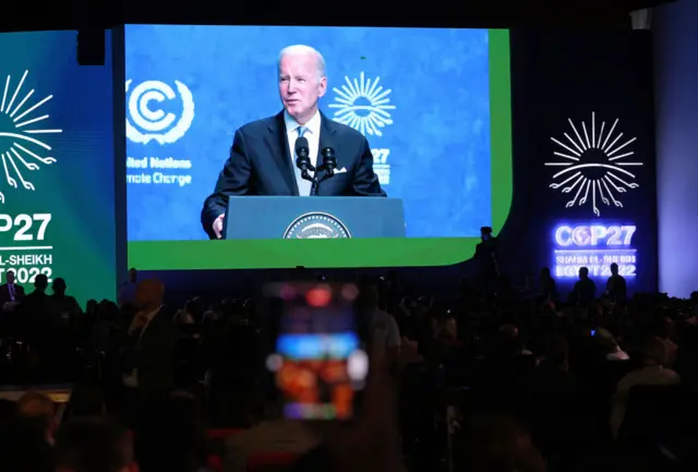 Joe Biden at the COP27 summit in Egypt
