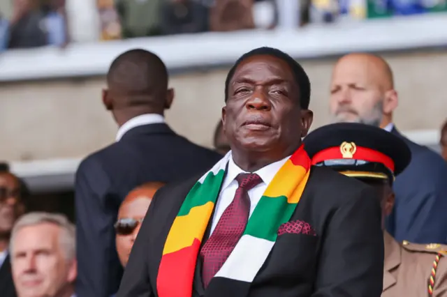 The President of Zimbabwe Emmerson Mnangagwa