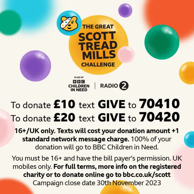 image showing the text to donate details