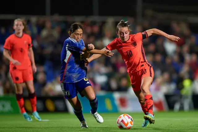 England's Ella Toone in friendly match v Japan in Murcia