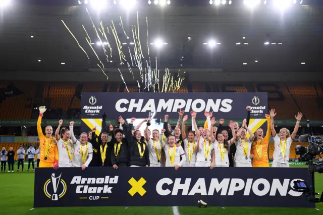 England lift Arnold Clark Cup trophy