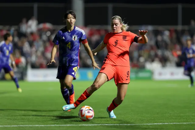 England's Alessia Russo in friendly match v Japan in Murcia