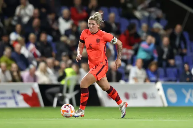 England's Millie Bright in friendly match v Japan in Murcia