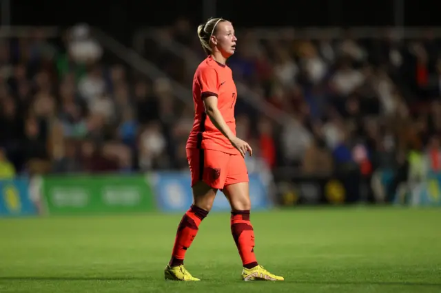England's Beth Mead in friendly v Japan in Murcia