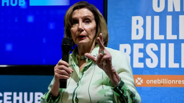 US House Speaker Nancy Pelosi joins a discussion on how the US and allies can bolster climate action at COP27 on Thursday