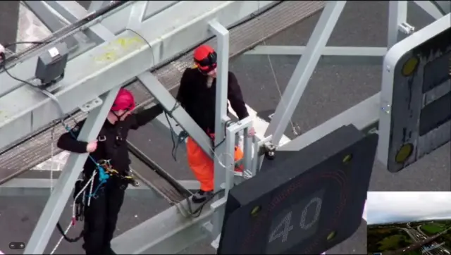 Protesters on the M25 on 9 November