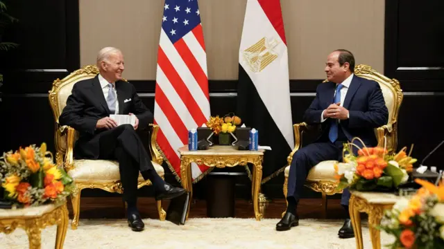 Biden sat down with Egyptian President Abdul Fattah al-Sisi earlier
