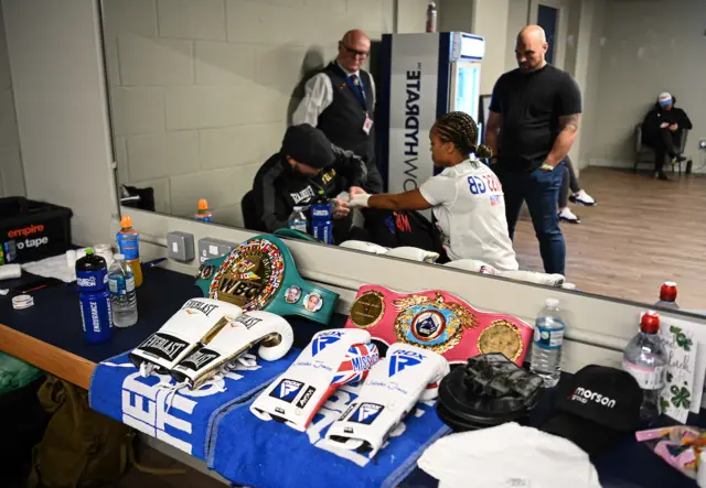 Natasha Jonas in her dressing room.