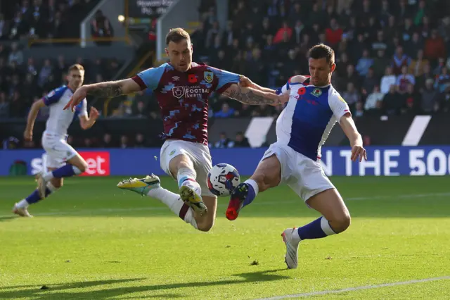 Ashley Barnes goes close for Burnley