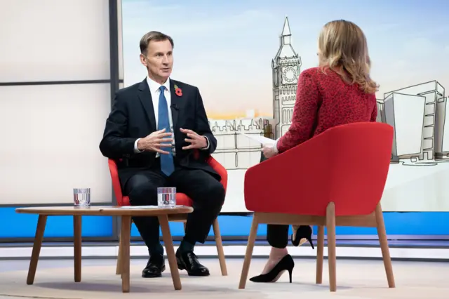 Jeremy Hunt with Laura Kuenssberg