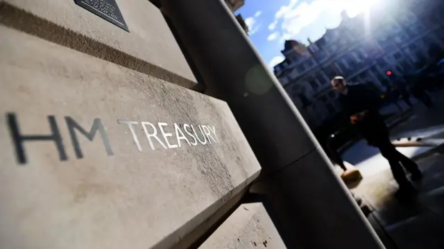 Picture of HM Treasury building sign