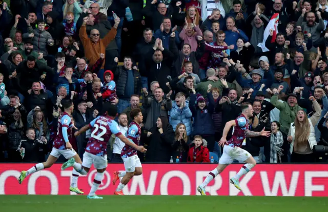 Burnley celebrate Ashley Barnes' goal