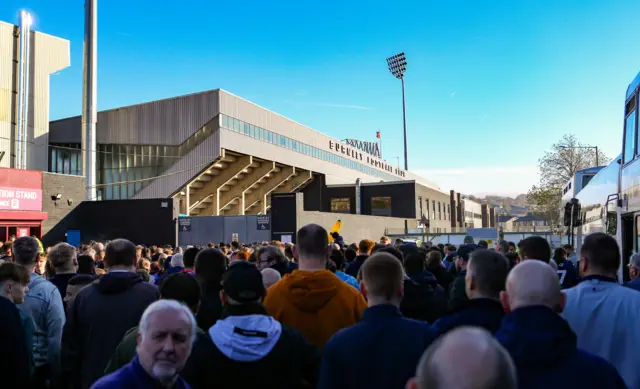 Fans outside Turf Moor