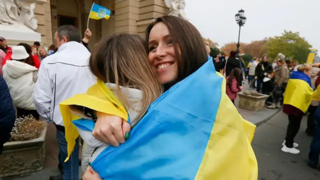 Ukrainians celebrating