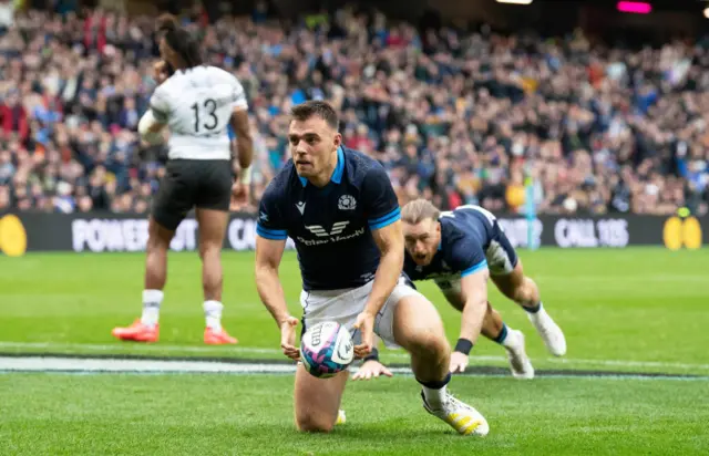 Replacement scrum-half Ben White scored his second Scotland try in the win over Fiji