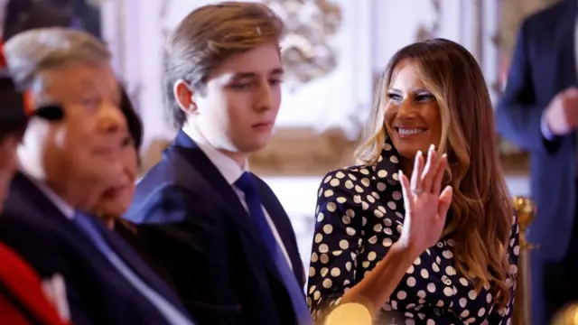 Barron Trump, 16, and Melania Trump