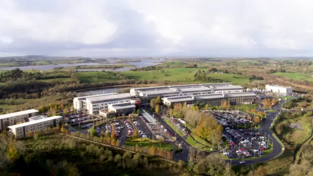 An aerial view of the South West Acute Hospital