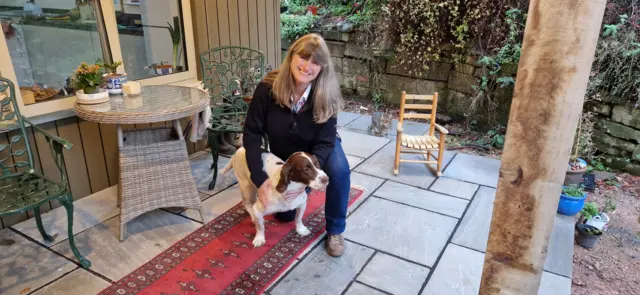 Cinderhill Farm co-owner Deborah Flint, with Levi and Dino