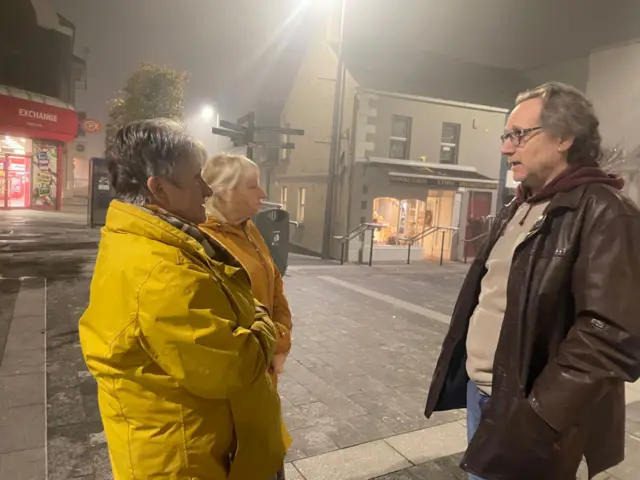 People gathered outside Enniskillen Town Hall,