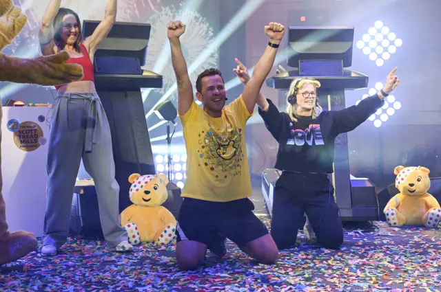 Scott celebrating completed the challenge