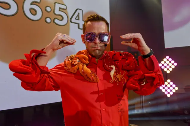 Scott in his crab dance outfit