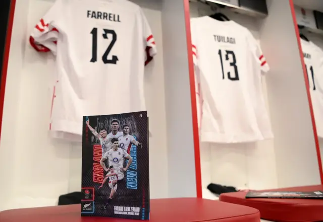 Owen Farrell's shirt in the dressing room