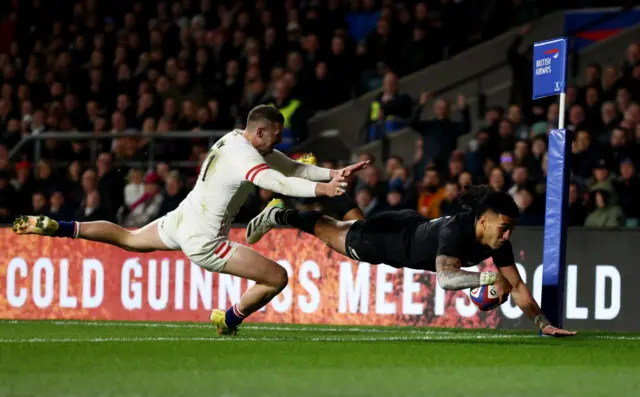 Rieko Ioane scores against England