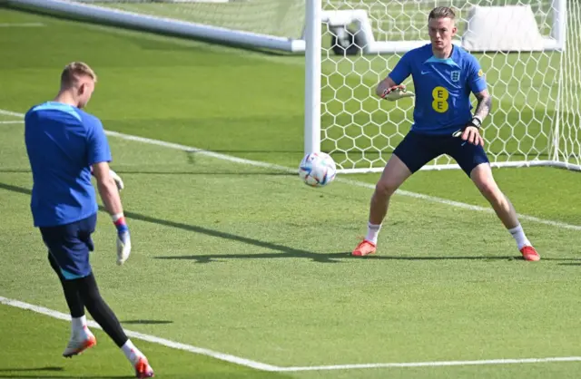 Jordan Pickford at England training