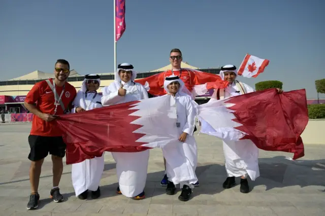 Qatar and Canada fans