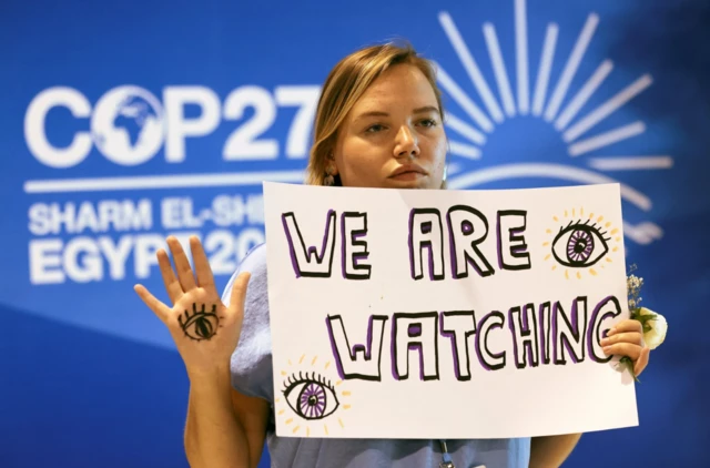 Climate activist in Sharm el sheikh