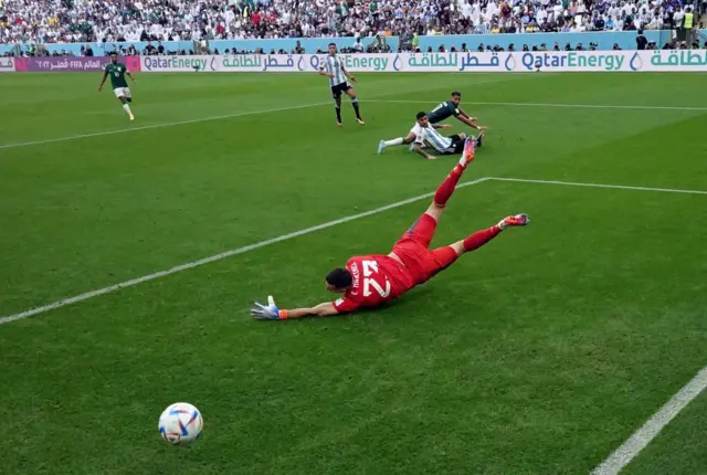 Saleh Al-Shehri equalises for Saudi Arabia against Argentina